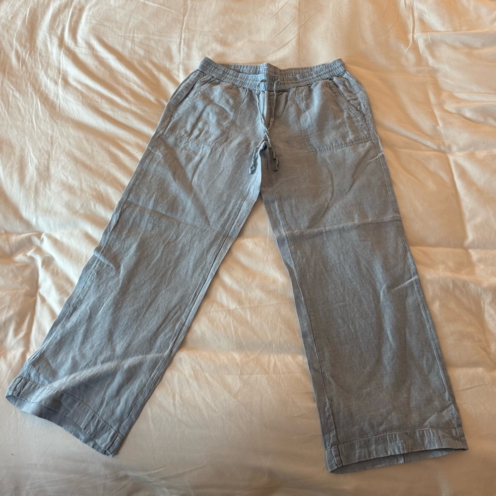 Saks Fifth Avenue Light Blue Linen Pants